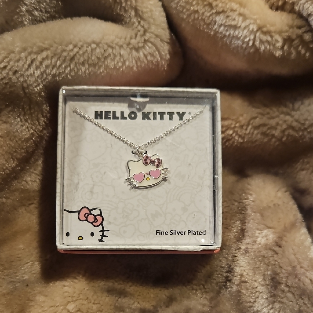 Hello Kitty Fine Silver Necklace with Pink Accents